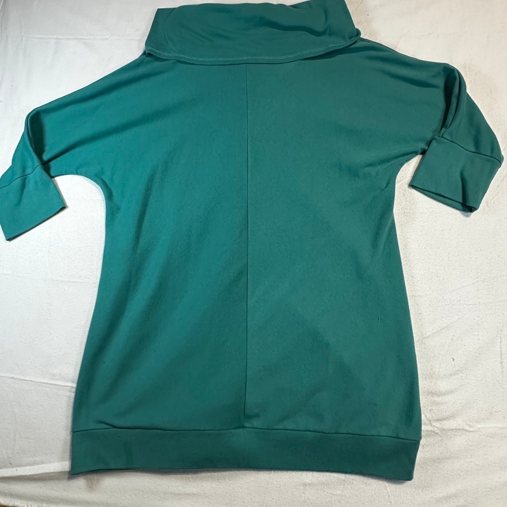 Vintage Blair Women Cowl Neck Tunic Top Teal Green 3/4 Sleeve Relaxed Fit Large - Picture 4 of 4